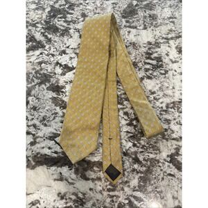 Brooks Brothers Makers and Merchants Silk Yellow Floral Geometric Neck‎ Tie